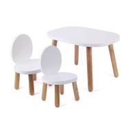 Pioupiou et Merveilles Table et chaise 1-4 ans Ensemble Table et Chaises Enfant Ovaline Blanc 1-4 ans Blanc et bois