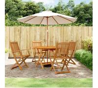 Ensemble table et chaises jardin - Maison Exclusive - Bois d'acacia massif - Pliable - Table ronde Ø110 cm