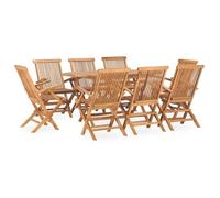 Maison Exclusive - Ensemble à manger d'extérieur pliable 9 pcs Bois solide de teck
