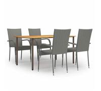 Maison Exclusive - Ensemble à manger de jardin 5 pcs Résine tressée Gris