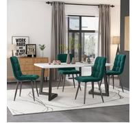 Ensemble table et chaises Moderne - Vert - Métal - 4 places