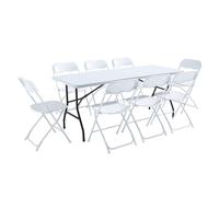 Ensemble table et chaises pliantes de jardin 180 cm - Oviala REKKEM