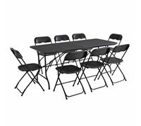 Ensemble table et chaises pliantes noir - Oviala REKKEM