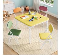 Ensemble table et chaises pliantes pour enfants - Garvee - 60,5x60,5x50,5 cm - Multicolore - Cuir PU doux - Imperméable