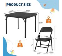 Ensemble table et chaises pour enfants - 1 table avec 4 chaises pliantes - Surface en similicuirPolyuréthane- Coussins de siège rembourrés - Dimensions de la table : 60 x 60 x 50 cm - Dimensions des c