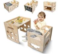 Ensemble Table et Chaises pour Enfants,3 en 1 Table de Dessin Enfant Double Face,avec chevalet pliable,Pour Manger Etudier etc