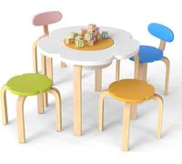 Ensemble table et chaises pour enfants avec rangement - Forme de fleur