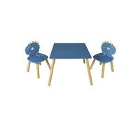 AltoBuy HIPPOLYTE - Ensemble Table et Chaises pour Enfants Décor Dinosaure Bleu