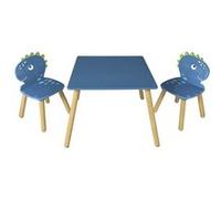 Ensemble Table et Chaises pour Enfants Décor Dinosaure Bleu - HIPPOLYTE - ALTOBUY Bleu G