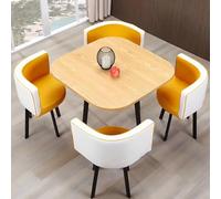 Ensemble table et chaises rondes modernes - 4 chaises pour salle à manger, bureau, balcon, café, salon de beauté - Meuble de loisirs élégant 90 x 75 cm pour la maison et la salle de réunion