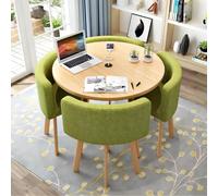 Ensemble table et chaises rondes modernes pour balcon, salon, bureau, café - 4 chaises incluses, table de loisirs 80 x 75 cm, design élégant.