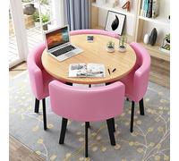 Ensemble table et chaises rondes pour 4 personnes en cuir synthétique pour bureau, salle de réunion, maison, café, balcon, salle de pause, mobilier élégant et fonctionnel