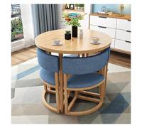 Ensemble table et chaises rondes pour 4 personnes, table de petit-déjeuner compacte vert clair avec 4 chaises rembourrées, mobilier de cuisine gain de place pour petit appartement, café ou salle de