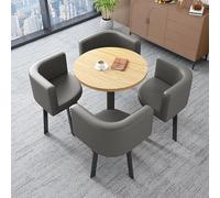 Ensemble table et chaises rondes, table basse de conférence et ensemble de 4 chaises, combinaison moderne de table et chaises pour négociations professionnelles, convient pour un salon ou une salle