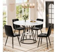Ensemble table et chaises salle a manger, table à manger ronde, table à manger 100x100x76 cm, table basse ronde pour 4 personnes