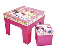 Ensemble table et tabouret de rangement - Hello Kitty - FUN HOUSE - Pliable - Mobilier enfant