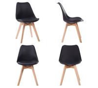 Ensemble table extensible 120/160cm HELGA et 4 chaises NORA noir