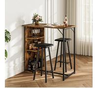 Ensemble Table Haute de Bar et Chaises - GARVEE - Avec 3 étagères ouvertes pratiques - Retro color