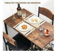 Ensemble table haute et chaises - GARVEE - Avec sièges rembourrés et étagère 3 niveaux - Retro color
