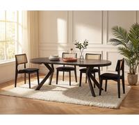 Ensemble table KOMONI + 4 chaises CALENYA - Noir