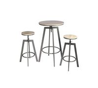 Ensemble Table Mange-Debout et 2 Tabourets Réglables - STARK -