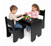 Ensemble table pour enfants avec 2 chaises et espace de rangement sous le plateau – Ensemble de sièges pour enfants, idéal pour les chambres d'enfants, les salles de jeux et les garderies, comprenant 