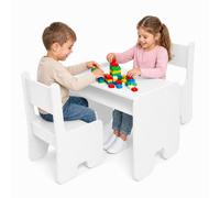 Ensemble table pour enfants avec 2 chaises et espace de rangement sous le plateau – Ensemble de sièges pour enfants, idéal pour les chambres d'enfants, les salles de jeux et les garderies, comprenant 