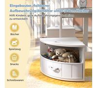 Ensemble table ronde pour enfants avec 4 tabourets de rangement, gris