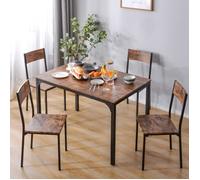 Ensemble Table Salle à Manger avec 4 Chaises, Table de Cuisine pour 4 Personnes, Pieds en métal,idéal Petit Espace,pour Salon,Balcon