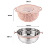 Ensemble tamis 4 en 1 avec bol mélangeur, râpe multifonction pour carottes et légumes, éplucheur de fruits, tamis en acier inoxydable pour la cuisine