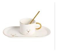 Ensemble tasse de café porcelaine avec sous-tasse blanc Blanc G