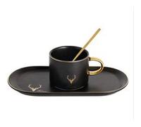 Ensemble tasse de café porcelaine avec sous-tasse noir Noir G
