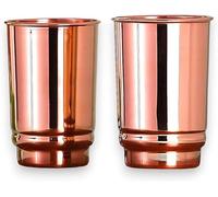 Ensemble tasse et gobelet en cuivre pur | Verres à eau Gobelets en cuivre premium pour usage quotidien et ensembles cadeaux | Bienfaits santé Ayurveda - Capacité 350 ml (tasse unie)