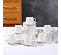 Ensemble tasse et soucoupe à café de 90 ml/3,16 oz, convient pour boire un expresso ou un café turc 1 tasse et soucoupe-90ml/3.16oz,6 tasses et soucoupes-90ml/3.16ozporcelaine