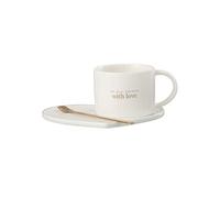 Ensemble Tasse, Sous-Tasse & Cuillère "Cœur I" 42 lanc BLANC G