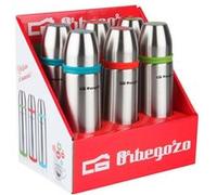 Ensemble thermos Orbegozo avec identifiant de boisson - Acier inoxydable résistant - Bandes colorées - Système anti-déversement - Capacité 500 ml Gris G