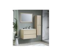 Ensemble TIMBER, set de salle de bain 80, vanity+vasque+miroir & colonne