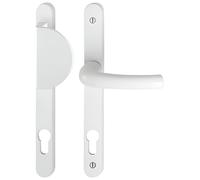 Hoppe - Ensemble de 2 poignees de porte paliere sur plaque etroite - Finition.Blanc RAL 9010 -