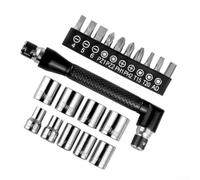 Ensemble Tournevis 21, à Douille pour crv, Bits PZ/PH/T Ensemble | Pour Réparation Auto, Acier pour crv pour robuste, pour idéal Mécaniciens, 9 Douilles 5-13mm, Coffret Compact