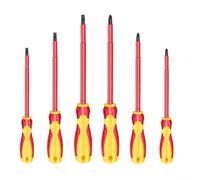 Ensemble Tournevis Isolés 1000V 6pcs Électricien | Isolation 1000V, ergonomique PP+TPR, acier chrome-vanadium, usage électricien pour pro, 6 pièces