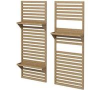 Outsunny Lot de 2 support plantes intšŠrieur porte plante intšŠrieure avec šŠtagššres suspendues pour plantes et treillis š€ lattes pour l'escalade pour le balcon et la terrasse en bois massif bois na