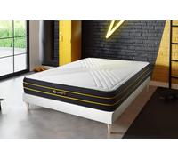 Ensemble ULTRA 160x220cm + sommier Kit - 26cm - Mmoire de forme et micro ressorts ensachs - Moelleux - Sommier kit Blanc - Avec couette et oreillers
