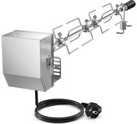 Ensemble universel de brochettes - Kit rotisserie - 120 cm, hexagonal, 9x9 mm - 4 brochettes et une brochette motorisée - Acier inoxydable - Transparent