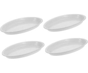 Ensemble Unyqoos® – 4 sous-pots ovales en plastique PP, bacs de récupération d'eau pour pots de fleurs, pour intérieur et extérieur, protège les sols et les meubles, design décoratif