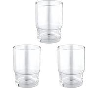 Ensemble Unyqoos® composé de 3 élégants accessoires de salle de bain en verre cristal avec finition chromée – des accessoires de salle de bain élégants et fonctionnels