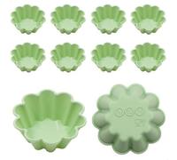 Ensemble Unyqoos® comprenant 10 moules en silicone de 7,5 cm de diamètre, idéaux pour les mini-gâteaux, les quiches et les mini-cakes. Résistants à la chaleur (de -20°C à 230°C), antiadhésifs et empil
