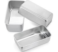 Ensemble Unyqoos® comprenant 3 moules à pâtisserie en acier inoxydable, dimensions 23 x 12 x 6 cm – Moules pour pain et gâteaux, construction sans soudure, adaptés au lave-vaisselle, compatibles avec