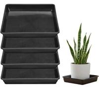 Ensemble Unyqoos® comprenant 4 sous-pots carrés en plastique, de 30 x 30 cm – Jardinières pour pots d'intérieur et d'extérieur, idéales pour les balcons, les terrasses et les rebords de fenêtres