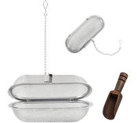 Ensemble Unyqoos® : infuseur à thé et cuillère à thé – infuseur à thé en acier inoxydable 304 à mailles fines, avec cuillère à thé en bois, design suspendu antidérapant, idéal pour les feuilles de thé