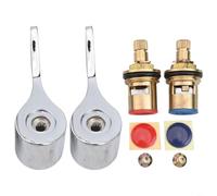 Ensemble valve et poignée de rechange pour robinet de lavabo, poignée à levier G1/2 en alliage de zinc chromé pour robinet de salle de bain monté sur pont